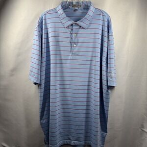 Peter Millar‎ Polo Shirt Mens 2XL Summer Comfort Golf Journey Pechanga Striped